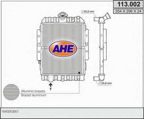 AHE 113002 Радіатор, охолодження двигуна