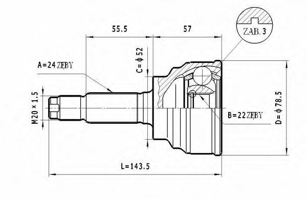 STATIM C462 Шарнірний комплект, приводний вал