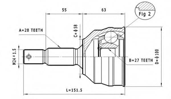 STATIM C112 Шарнірний комплект, приводний вал