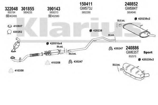KLARIUS 391501E Система випуску ОГ