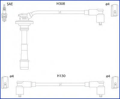 HITACHI 134562 Комплект дротів запалювання