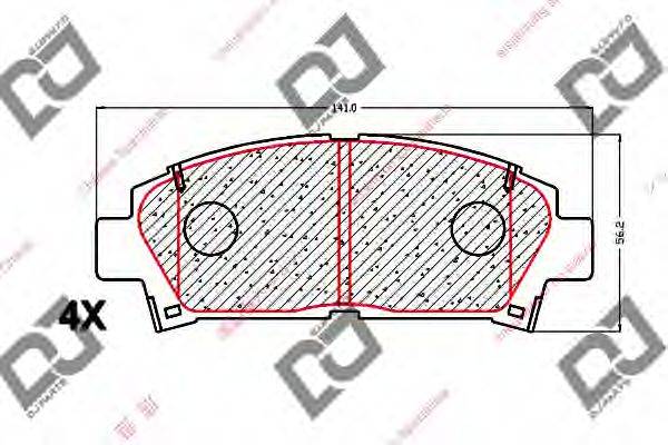 DJ PARTS BP1582 Комплект гальмівних колодок, дискове гальмо