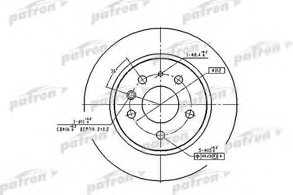 PATRON PBD1574 гальмівний диск