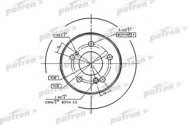PATRON PBD1583 гальмівний диск