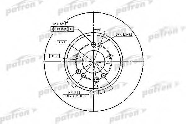 PATRON PBD1585 гальмівний диск