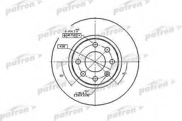 PATRON PBD1624 гальмівний диск