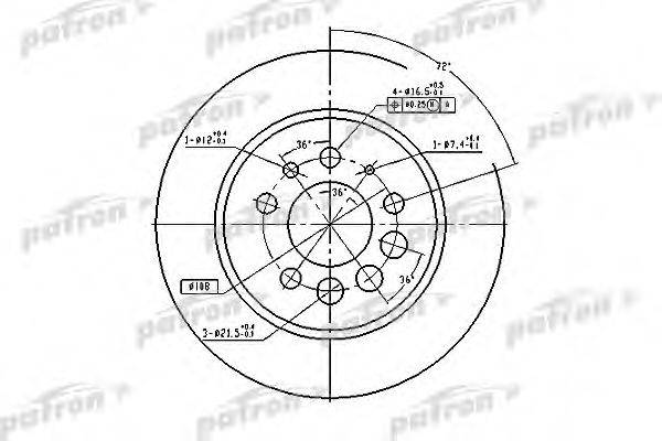 PATRON PBD1674 гальмівний диск