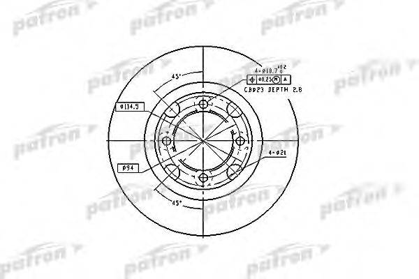 PATRON PBD2607 гальмівний диск