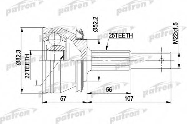 PATRON PCV1087 Шарнірний комплект, приводний вал