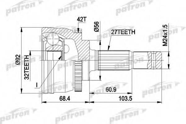 PATRON PCV1173 Шарнірний комплект, приводний вал