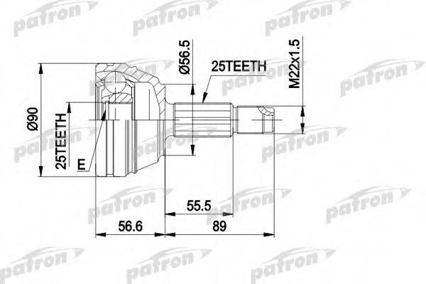 PATRON PCV1198 Шарнірний комплект, приводний вал