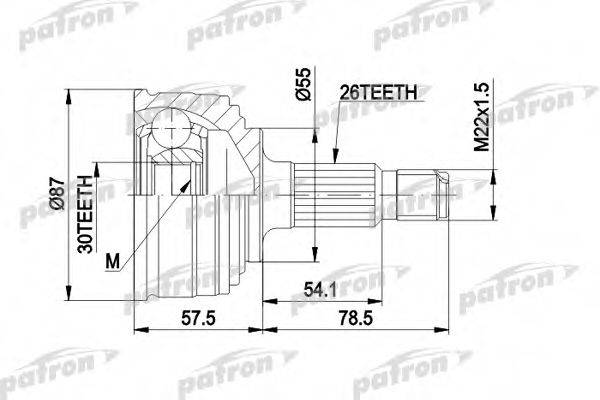 PATRON PCV1251 Шарнірний комплект, приводний вал