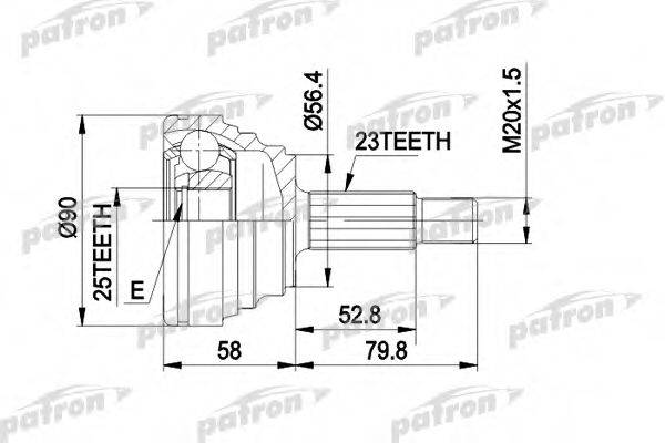 PATRON PCV1316 Шарнірний комплект, приводний вал