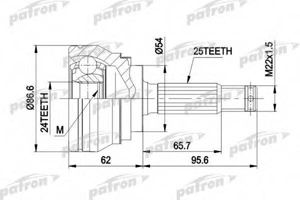 PATRON PCV1332 Шарнірний комплект, приводний вал