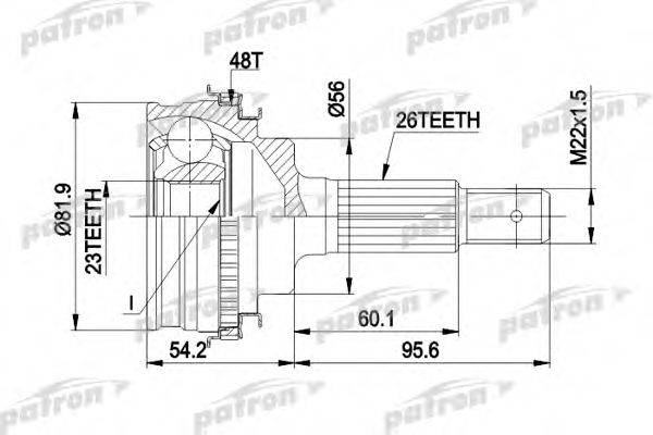 PATRON PCV1347 Шарнірний комплект, приводний вал