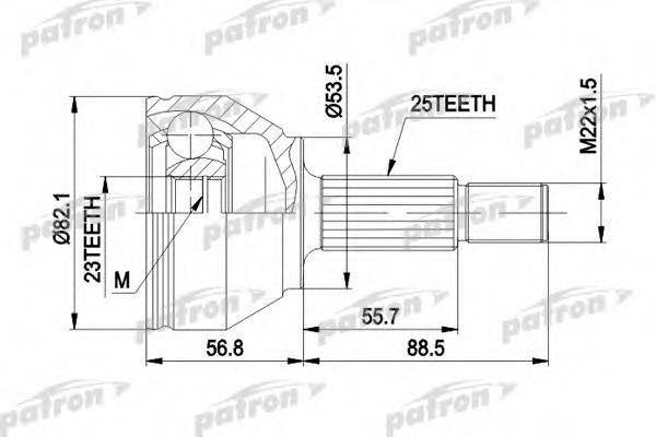 PATRON PCV1354 Шарнірний комплект, приводний вал