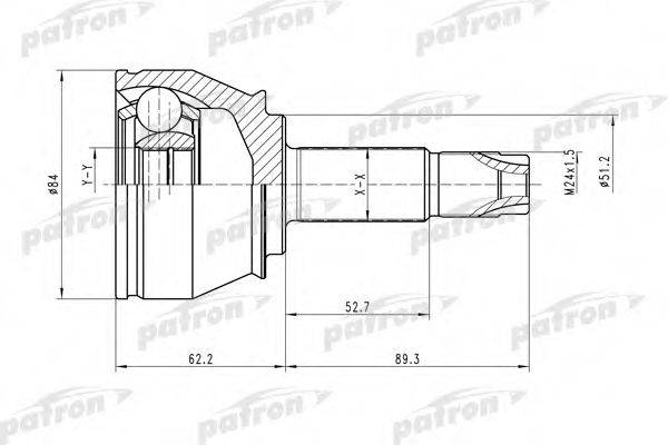 PATRON PCV1419 Шарнірний комплект, приводний вал