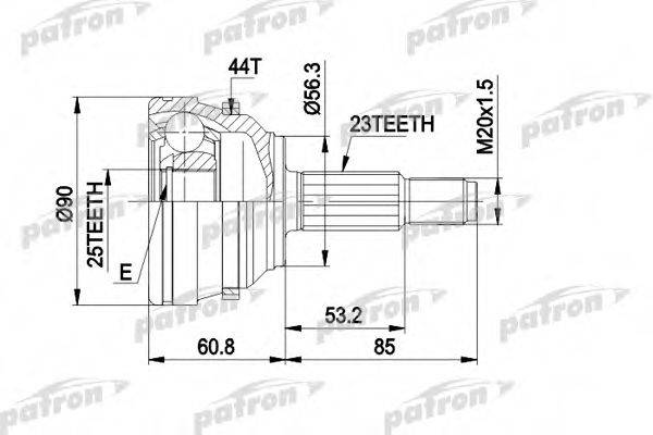 PATRON PCV1422 Шарнірний комплект, приводний вал