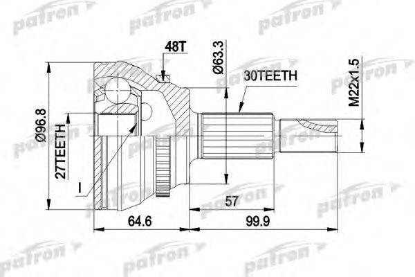 PATRON PCV1485 Шарнірний комплект, приводний вал