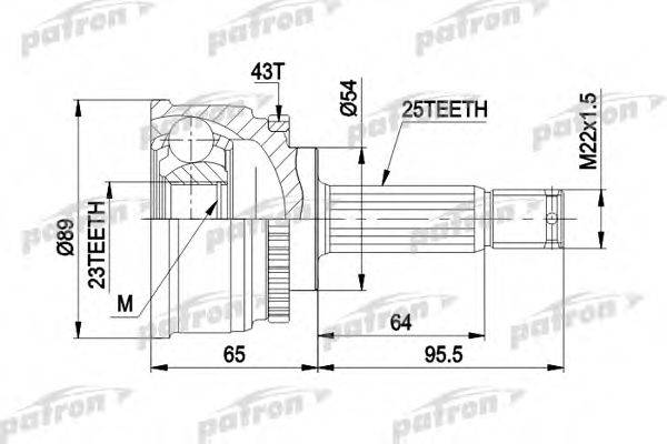 PATRON PCV1491 Шарнірний комплект, приводний вал