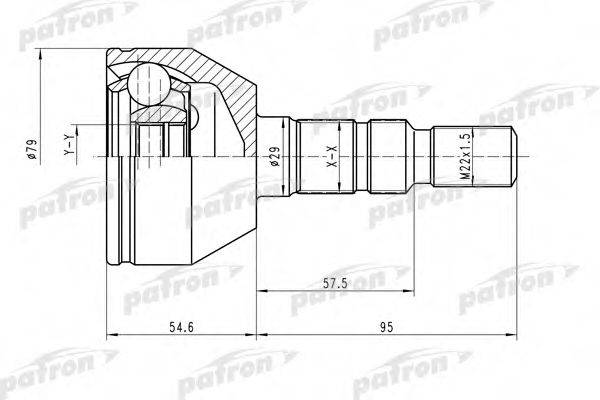 PATRON PCV1504 Шарнірний комплект, приводний вал