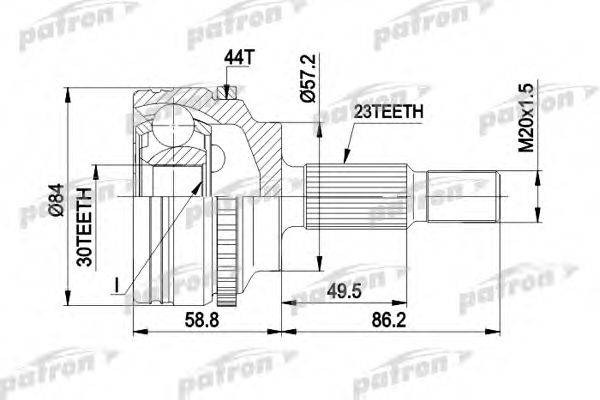 PATRON PCV1542 Шарнірний комплект, приводний вал