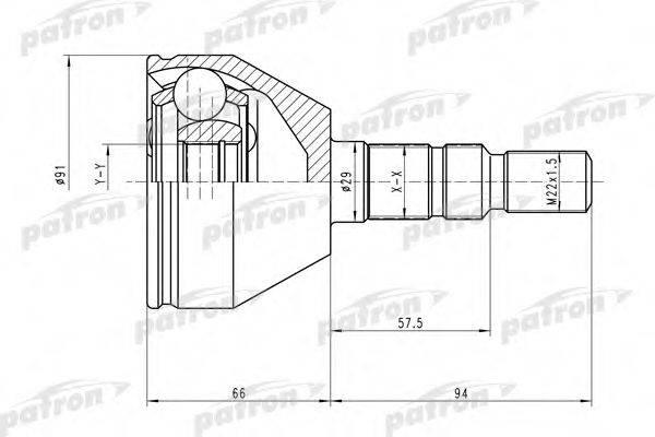 PATRON PCV1613 Шарнірний комплект, приводний вал