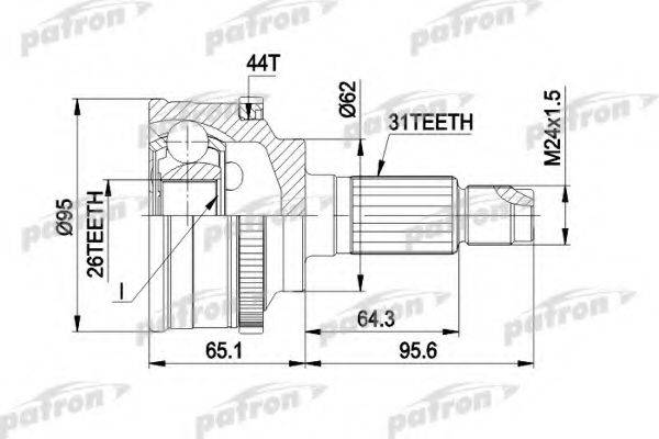 PATRON PCV3023 Шарнірний комплект, приводний вал
