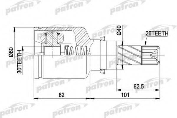 PATRON PCV3032 Шарнірний комплект, приводний вал