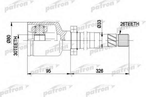 PATRON PCV3033 Шарнірний комплект, приводний вал