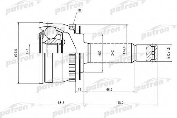 PATRON PCV3902 Шарнірний комплект, приводний вал