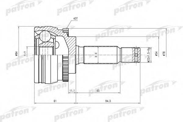 PATRON PCV4324 Шарнірний комплект, приводний вал