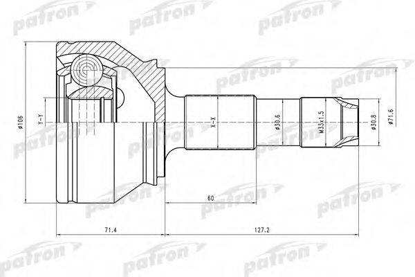 PATRON PCV4598 Шарнірний комплект, приводний вал