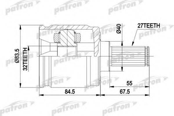 PATRON PCV5005 Шарнірний комплект, приводний вал