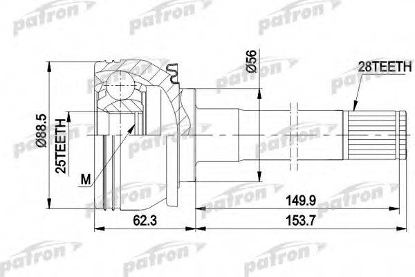 PATRON PCV5007 Шарнірний комплект, приводний вал