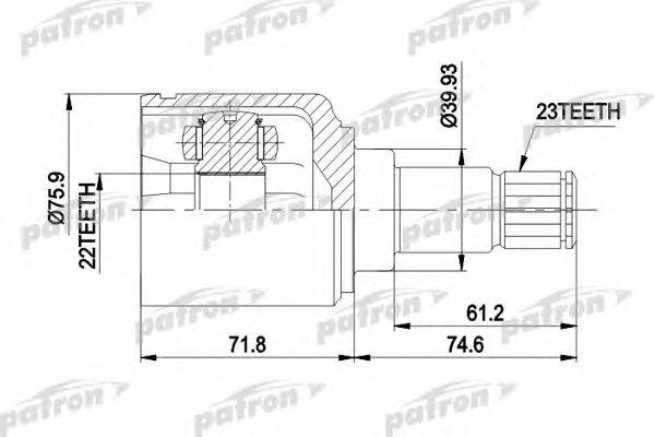 PATRON PCV5026 Шарнірний комплект, приводний вал