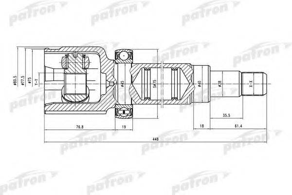 PATRON PCV5036 Шарнірний комплект, приводний вал