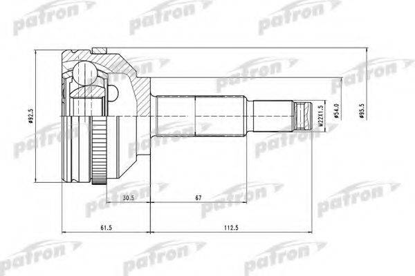 PATRON PCV6751 Шарнірний комплект, приводний вал