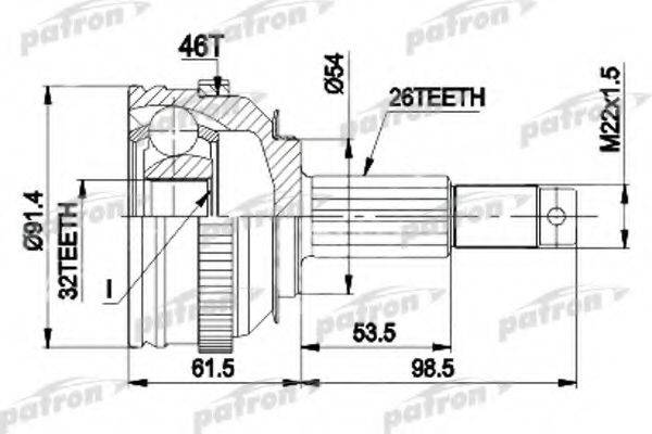 PATRON PCV9491 Шарнірний комплект, приводний вал