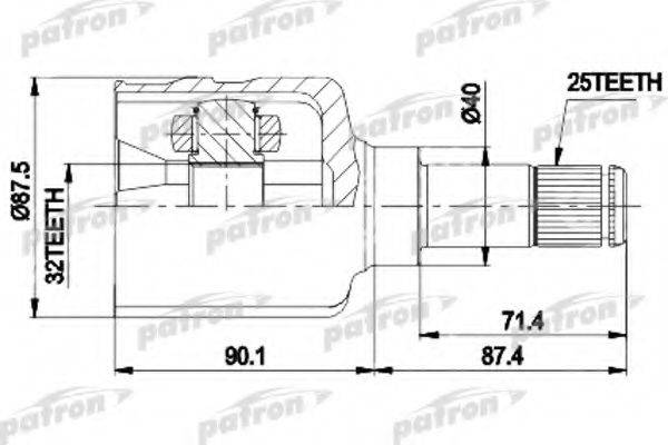 PATRON PCV9536 Шарнірний комплект, приводний вал