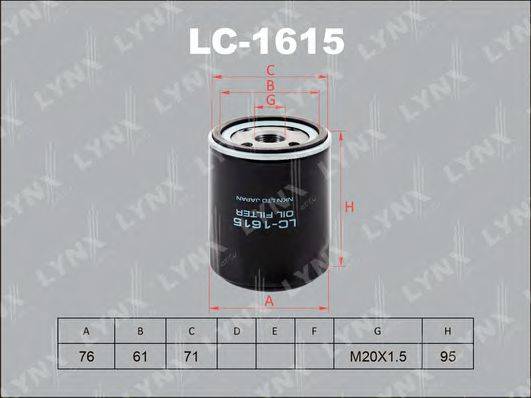 LYNXAUTO LC1615 Масляний фільтр