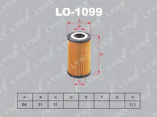 LYNXAUTO LO1099 Масляний фільтр