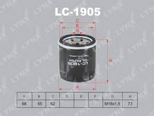 LYNXAUTO LC1905 Масляний фільтр