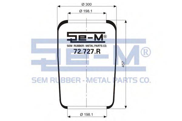 Кожух пневматичної ресори SEM LASTIK 72.727.R Кожух пневматичної ресори SEM LASTIK 72.727.R