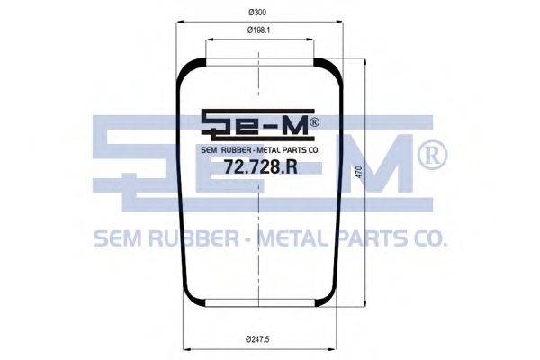 Кожух пневматичної ресори SEM LASTIK 72.728.R Кожух пневматичної ресори SEM LASTIK 72.728.R