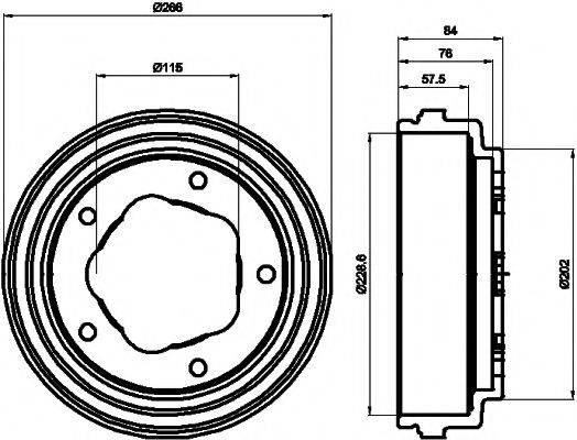 HELLA PAGID 8DT355300151 Гальмівний барабан