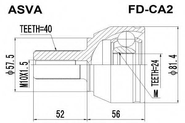 ASVA FDCA2 Шарнірний комплект, приводний вал