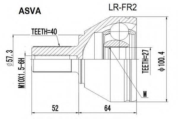 ASVA LRFR2 Шарнірний комплект, приводний вал
