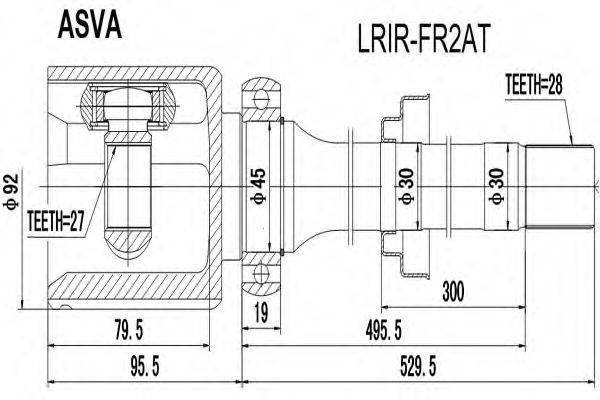 ASVA LRIRFR2AT Шарнірний комплект, приводний вал