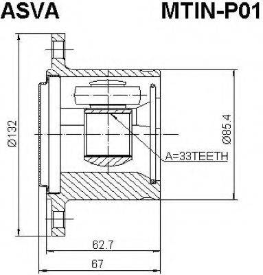 ASVA MTINP01 Шарнірний комплект, приводний вал